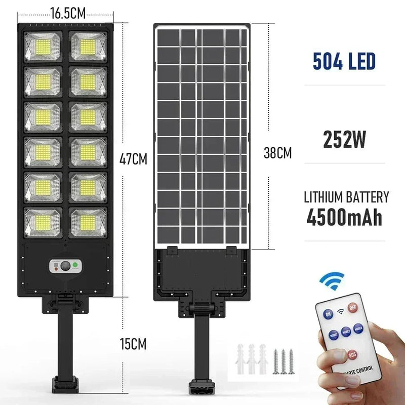 Luminária LED com Placa Solar - Parede ou Poste